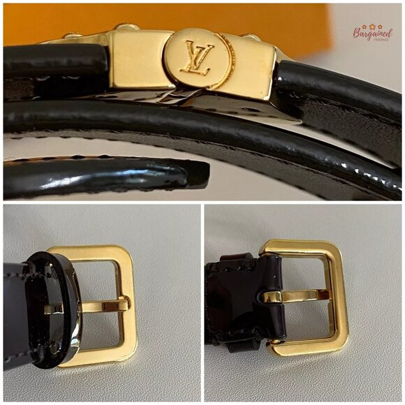Authentic Louis Vuitton Amaranto Monogram Vernis Leather Gold Buckle Belt 75/30 - Picture 2 of 12